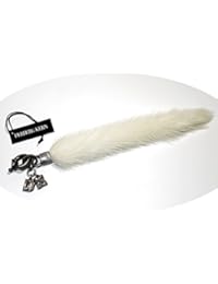 Dyrberg Kern - Colgante para bolso y llavero (con cierre de clip, con pelo de visón y cristales de Swarovski)