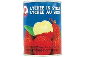 Litchi / Lychee thaïlandais au sirop en conserve - Marque Coq - Fruits exotiques - 565G (2 boîtes)