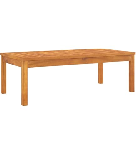 Leepesx Garten Couchtisch Aus Massivholz Akazie | 70x40x36 Cm Bauernhaus-Stil - Wasserfest Für Outdoor
