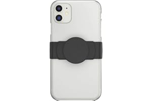 PopSockets: PopGrip Slide Stretch Nicht Haftender Handygriff & Stand mit Austauschbarem PopTop nur für Handys mit Abgerundeter Hülle - Black