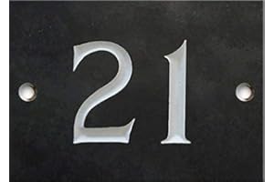 NUMBERS & NAMES BY ATLANTIC HARDWARE Engraved Slate House number sign - 1 to 99 (select your number here) - number 21 (Same Day Dispatch by 1st class Post!!!)