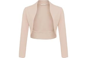 DANAEST Damen Langarm Bolero Festlich Strickjacke Schulterjacke Kurz Top (700)