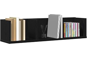 vidaXL Vägg hylla Väggmonterat Svart Ek 75 x 18 x 18 cm | Perfekt för små vardagsrum, Snygg svart ekfinish som ser bra ut, Bra för CD-skivor, böcker eller coola dekorationer