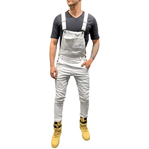 Preisvergleich Produktbild BHYDRY Herrentaschenjeans Overall Jumpsuit Streetwear Overall Hosenträgerhose
