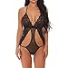 Price comparison product image Lialbert Lingerie Sexy lace Babydoll Nightwear Women Set Sleepwear Bandage Bustier Jumpsuit Black