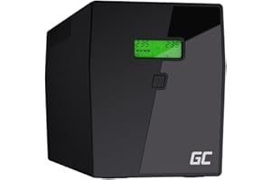 Green Cell® Gruppo di continuità ups Potenza 1500VA (900W) 230V Alimentatore Protezione da sovratensioni Line Interactive AVR USB/RJ45 4X Schuko IEC Uscite con Display LCD