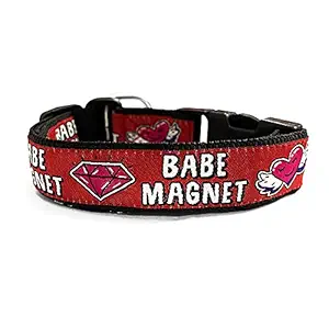 That Dog In Tuxedo Babe Magnet Adjustable Dog Collar (Size S)