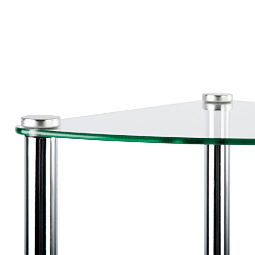 casa pura® Glas Eckregal Diana | mit 5 Böden aus Sicherheitsglas | ideal passend zum Glas Regal Gina | 30x30x134cm - 4