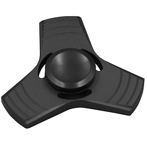 Fidget Spinner Toy Metal Finger Tri Spinner, Up to 5 Minutes, GIM Hand Spinner Fidget Toy, EDC Focus Toy for Kids & Adults (Black)