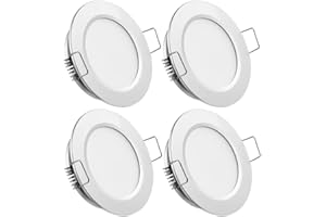 Obeaming 4 x Faretti LED da Incasso 12V Camper Plafoniere Soffitto Dimmerabile per Barca Furgone Mobile Armadio Illuminazione Interna, 215lm Bianco freddo(Argento)