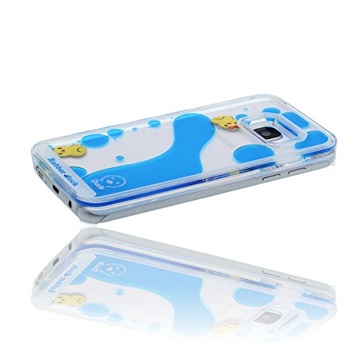 Linda Amarillo Pato Dise  o Samsung Galaxy S7 Funda Protectora Cristal Claro Transparente Rigida Carcasa Puro Azul L  quido Agua Estilo Duro Case Anti choque