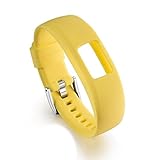 IGEMY Glatte Oberfläche Silikon Ersatz WristStrap Einstellbare Bänder für Garmin vivofit 4 (Gelb)