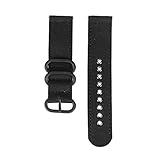 AUTULET Herren Nylon Armband Schwarz 20mm mit Schwarzer Schnalle