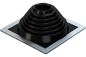 KAUFDACH ALLES FÜR DEIN DACH EPDM Rohrmanschette, Dachdurchführung, Dachabdichtungsflansch (für Rohrdurchmesser Ø32-76mm)