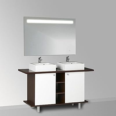 UneSalleDeBain Meuble salle de bain STÉFIA 100-136 double vasque - Blanc