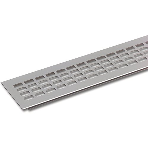 SECOTEC Lüftungsgitter 60 x 400 mm, hochwertiges Aluminium Titan/Edelstahl Effekt, 1 Stück - 2