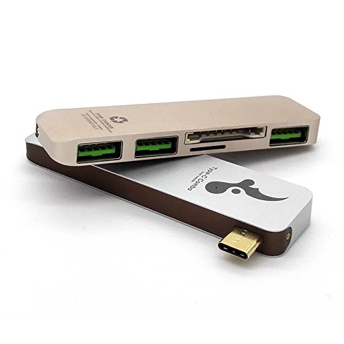 Typ C USB 3.0 High Speed 3 in 1 Combo Hub für Macbook USB C Hub mit 3 USB 3.0 1 SD Port und 1 USB C Port Ultra Leicht Mobil für Type C Computer und Tablets Wie MacBook Pro 2016 MacBook 2015 2016 Google Chromebook 2016 - 2
