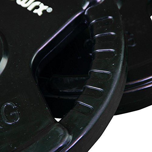 POWRX Olympia Hantelscheiben Gewichte Gusseisen Gummi Schwarz 2er Set 2,5 – 20 kg für Langhanteln Lochdurchmesser 51 mm - 3