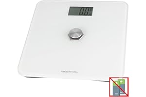 ‎PROFICARE ProfiCare® Personenwaage ohne Batterie | Waage mit Messbereich von 5kg – 180 kg & großem LCD-Display | Personenwaage digital mit kinetischer Energie & Glasoberfläche | PC-PW 3112 weiß