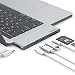 Produktbild QacQoc USB-C Hub Thunderbolt 3 (40 Gbps) Adapter für MacBook Pro mit 2 USB 3.0-Anschlüsse, 1 HDMI-Anschluss, SD/Mikro-SD Kartenleser für MacBook Pro 2016/2017/2018,MacBook air 2018 (Grau)