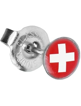 Erstohrstecker Chirurgenstahl Flagge Schweiz