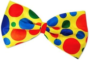 B&S TRENDZ MASSIVE CLOWN BOW TIE FANCY DRESS POLKA DOT MULTICOLOUR