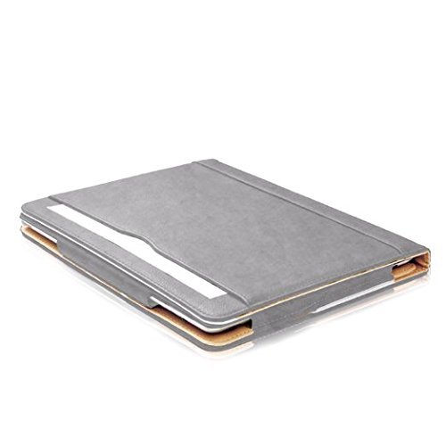 Mofred® Schwarz & Tan Apple iPad 24,6 cm (2017 veröffentlicht) Leder Multifunktions®-Executive Multi-Funktion Leder-Standby-Hülle für Apple New iPad 24,6 cm (2017) mit eingebautem Magnet für Sleep & Awake Funktion –-Unabhängig habe von „The Daily Telegraph“ AS # 1 iPad Fall. grau/hellbraun iPad Air 2 - 5