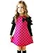 SOPO Cute Baby Girls Dresses Polka Dot Long-Sleeve with Bow 3-8 Y Pink (5-6y)