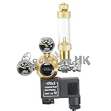 Solenoide. DICI - Regulador de solenoide de doble calibre para acuario CO2, color dorado