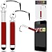 Produktbild IWIO Huawei Honor 6x (2016) Rot Premium VERSENKBARE MINI Captive Touch Tip Stylus Pen mit Gummi Tip und 3,5 mm Headset-Buchse Dangley Adapter