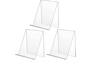 AIERACZY Presentoir Livre Plexiglas, 3 Pièces Support de Livre, Présentoir de Livre En Acrylique, Serre Livre Transparent, Plastique Porte-Livre pour Livre de Dépliants, Affiche Menu, Magazine Brochure