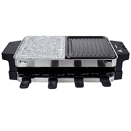 Syntrox Germany Edelstahl Design Raclette Bern mit Grill und Heißer Stein für 8 Personen - 4