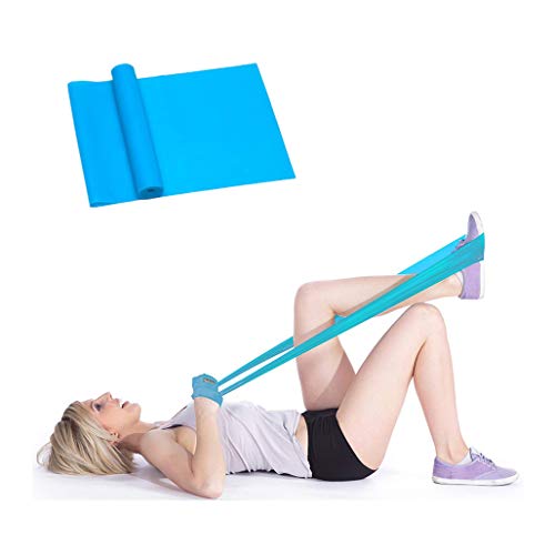 MENGZF Banda Elástica Fitness,Largo yoga Cintas Elásticas Látex Natural para Fitness, estiramiento, flexibilidad, pilate, ballet, gimnasia y rehabilitación, multifuncional bandas de resistencia (Azul)