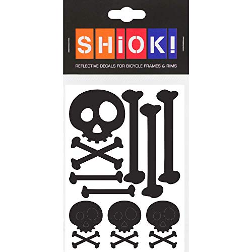 SHIOK! Accessoires de vélo - Autocollant pour Cadre de vélo - Crâne et os, 4260453930590, Noir, DIN A6 (14.8 x 10.5 cm)