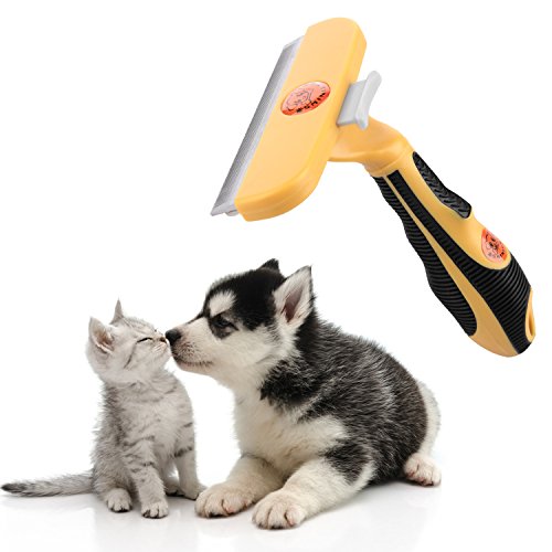 Sminiker-Dog-and-Cat-Deshedding-Tool-with-4-inch-Edges-Pet-Grooming-Tools-with-Release-Button-Shedding-Long-and-Short-Hair-for-Small-Middle-Large-Cat-and-Dog