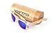 Produktbild Vento Eyewear® modell Chinook Ice&blue - Sonnenbrille aus Bambus / Holz, Entworfen in Italien, mit CE-Zertifikat und UV400 Schutz, Transparent Rahmen blau Objektiv of polycarbonate