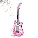 Price comparison product image TWFRIC Kids Guitar, Ukulele Music Toy for Kids, Sound&Light Induction Electric Guitar Children Musical Instruments Educational Toys for Toddler Kid Baby, Pink