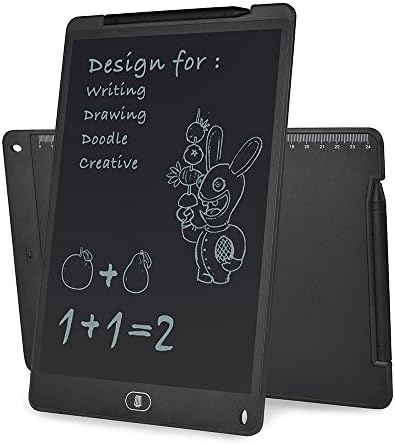 LCD Writing Tablet Electronic Drawing Writing Board for Kids,8.5"/12" Message Boards & Signs at School/Office/Home (12 inch, White)