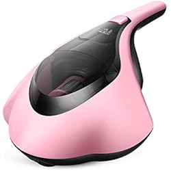 PUPPYOO Aspirateur WP607 Mini-nettoyants Éliminer Acariens Domestiques avec Lumière Ultraviolette UV, Aspirateur à Main pour Matelas, Couleur Rose