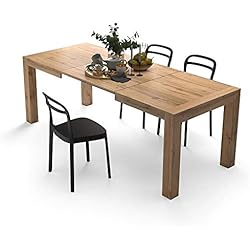 Mobili Fiver, Mesa de Cocina Extensible, Modelo Iacopo, Color Madera Rustica, 140 x 90 x 77 cm