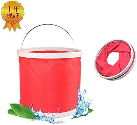 Collapsible bucket 9L Water Camp Bucket Folding Portable bucket water Multi-purpose Ultralight Folding Wash Basin for Camping Hiking Fishing Picnic Travel-red