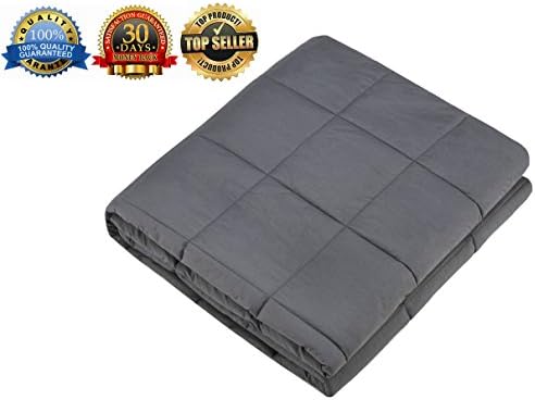 WANY Weighted Blanket for Adults &amp; Teens Gravity Blanket for Anxiety, ADHD, Autism Heavy Blanket Reduce Stress, Agitation, Insomnia, Relieve Aches Fall Asleep Faster 15lb, 60" x 80" Grey
