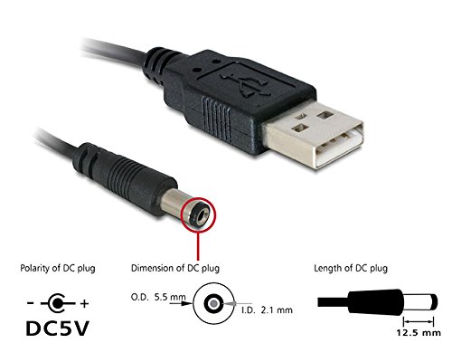 VSE 271956 Kabel USB Power, 5.4 mm Hohlstecker, 1 m Länge - 2