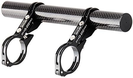 Double Handlebar Extender Holder Great for Bike Mounts, Flashlights, Speedometer Extension Installation (Carbon Fiber for 31.8MM)
