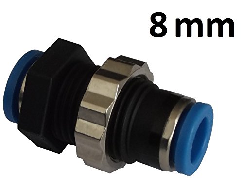Kunststoff-Schottverschraubung mit Steckanschluss (8mm Schlauchanschluss)