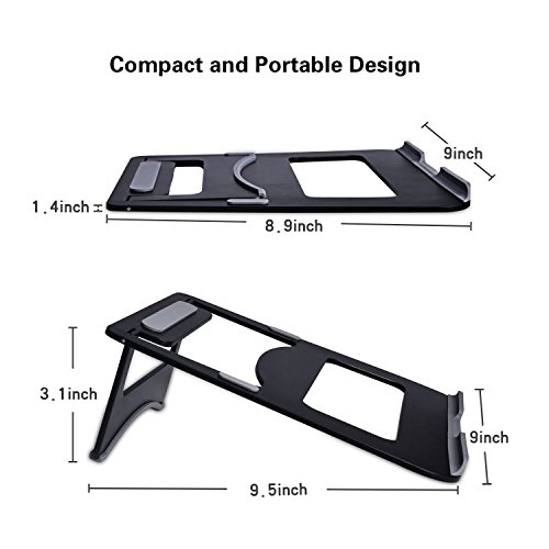 Paragala Universal Aluminium Laptop Ständer Ergonomischer Komfortabler Notebook Halterung Leichtklapp Computer Halter für Laptop Notizbuch iPad Tablet und Mehr (Schwarz) - 6