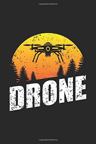Preisvergleich Produktbild Drone: Drohnenpilot Fernbedienung Flieger Notizbuch liniert DIN A5 - 120 Seiten für Notizen, Zeichnungen, Formeln / Organizer Schreibheft Planer Tagebuch