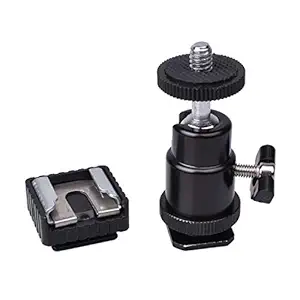 SHOPEE Branded Camera Tripod LED Light Flash Bracket Camera Holder Mount 1/4 Hot Shoe Adapter Cradle Ball Head (with Cold Shoe,Pack of 5)