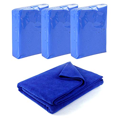 HMMJ Barretta di argilla da 100 g, con panno per pulizia auto, confezione da 3 pezzi