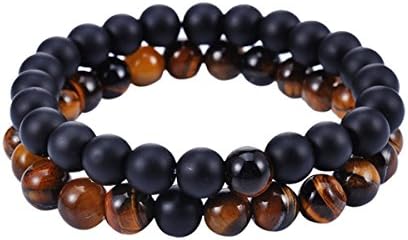 Distance Bracelets Strong Elastic Friendship Relationship Lovers Bracelets His &amp; Hers 8mm Beads Couple Bracelets